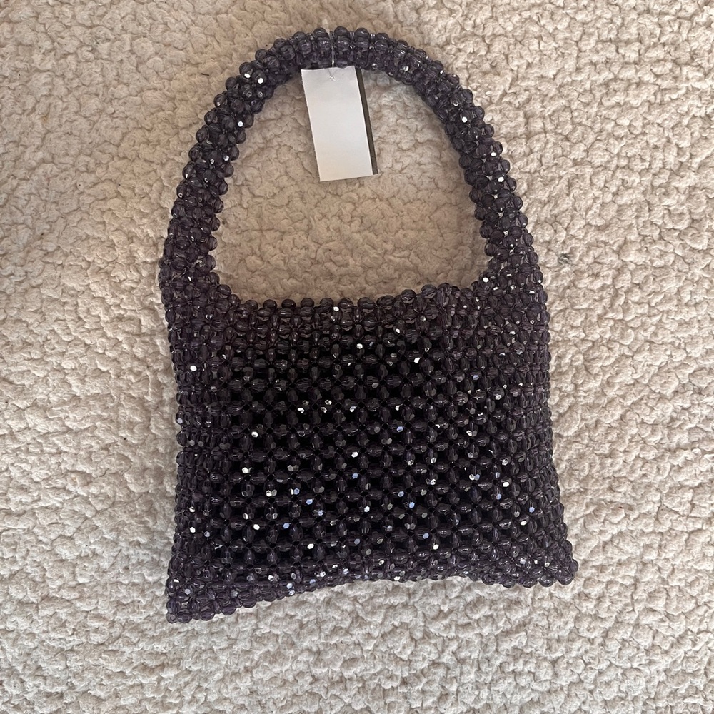 Club Monaco Black Beaded Shoulder Bag